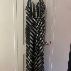 NWOT Black and White Striped Jumpsuit